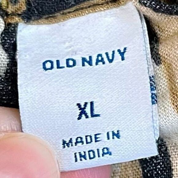 Old Navy Tropical Palm Leaf Peasant Blouse XL - Picture 9 of 11